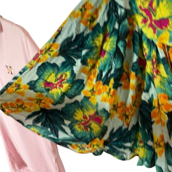 Go Softly Floral Green and Yellow Dress Woman’s Size 3X - Picture 6 of 8